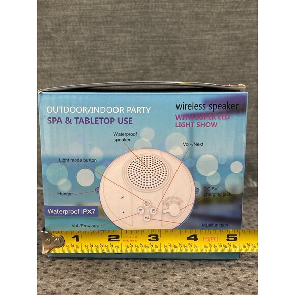 Wireless Waterproof Floating Speaker For Indoor/OutdoorAmazing Light Bluetooth - Picture 11 of 12